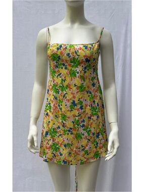 🔥BUNDLE 2for40🔥 Floral Slip Dress - Yellow Multi Sz L, RUNS SMALL